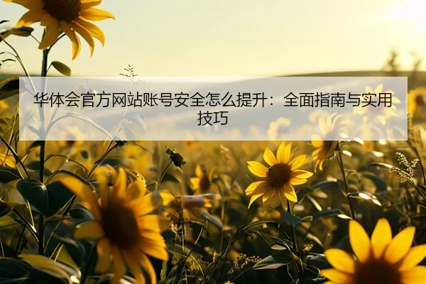 华体会官方网站账号安全怎么提升：全面指南与实用技巧